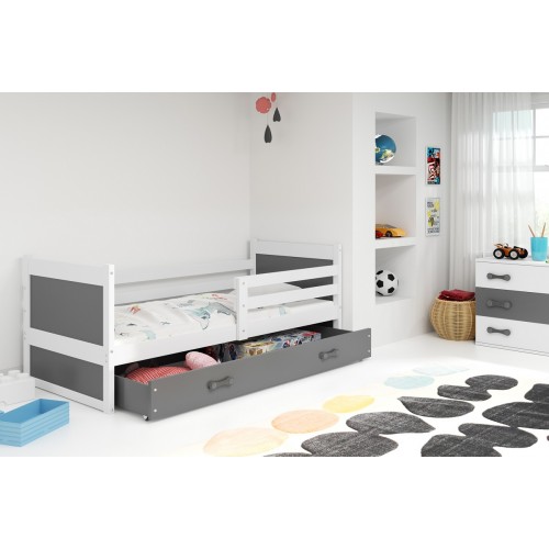 Gulta RICO 90x190 balts/grafīts
